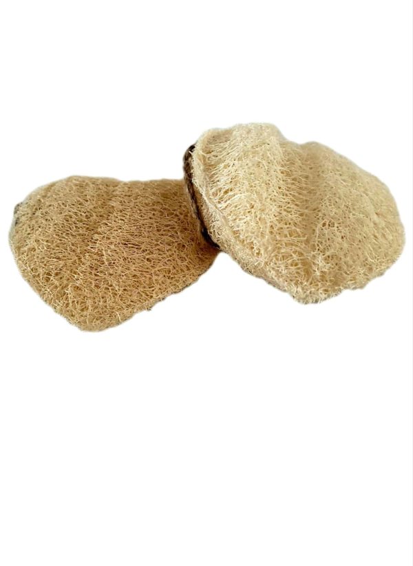 Un cœur en forme de loofah brut double face.