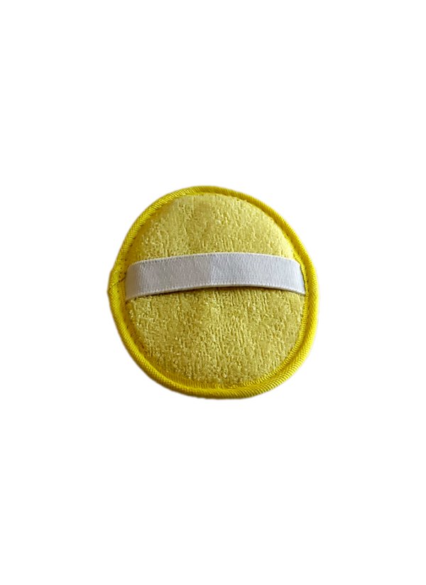 Une paumette de couleur jaune face éponge.