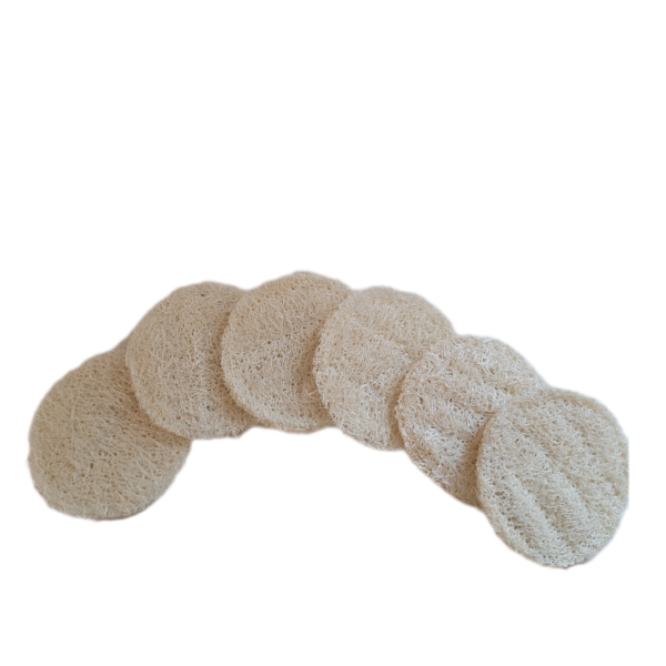 Six porte savon en loofah Egyptien de forme ronde