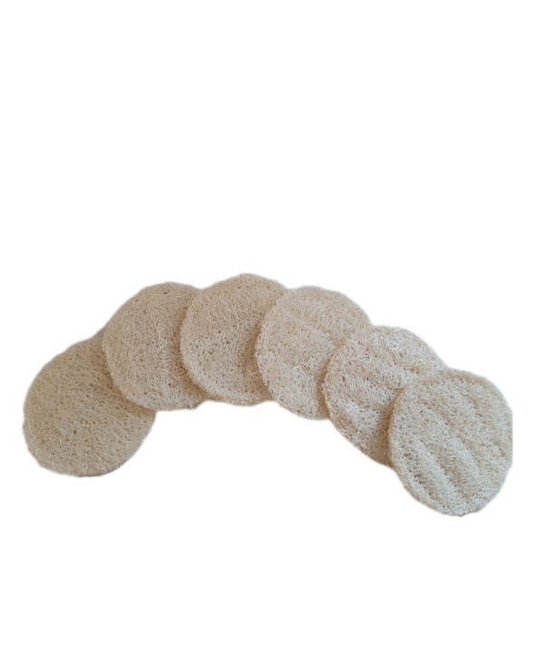 Six porte savon en loofah Egyptien de forme ronde